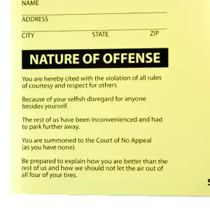 Fake parking ticket template