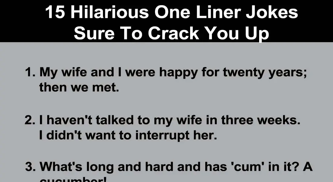 15 Hilarious One Liner Jokes Sure To Crack You Up. helpful non helpful. bak...